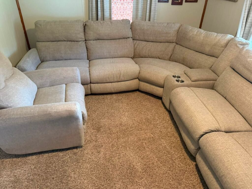 Sectional sofa upholstery cleaning by Elite Carpet Pros in Marietta, OH